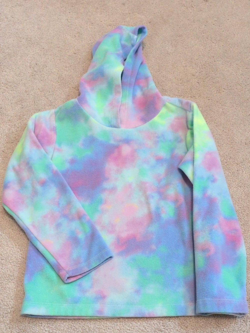 Place Kids Hoodie - Pastel Tie-Dye Blue Pink Green
